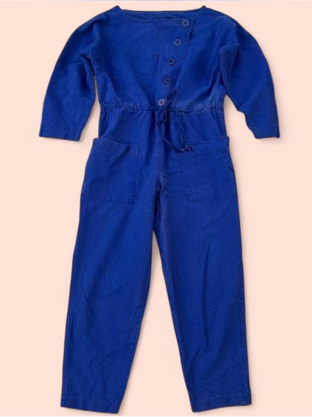 Vintage 80s LA Seat Covers Royal Blue Utility Jumpsuit, Painter Coveralls